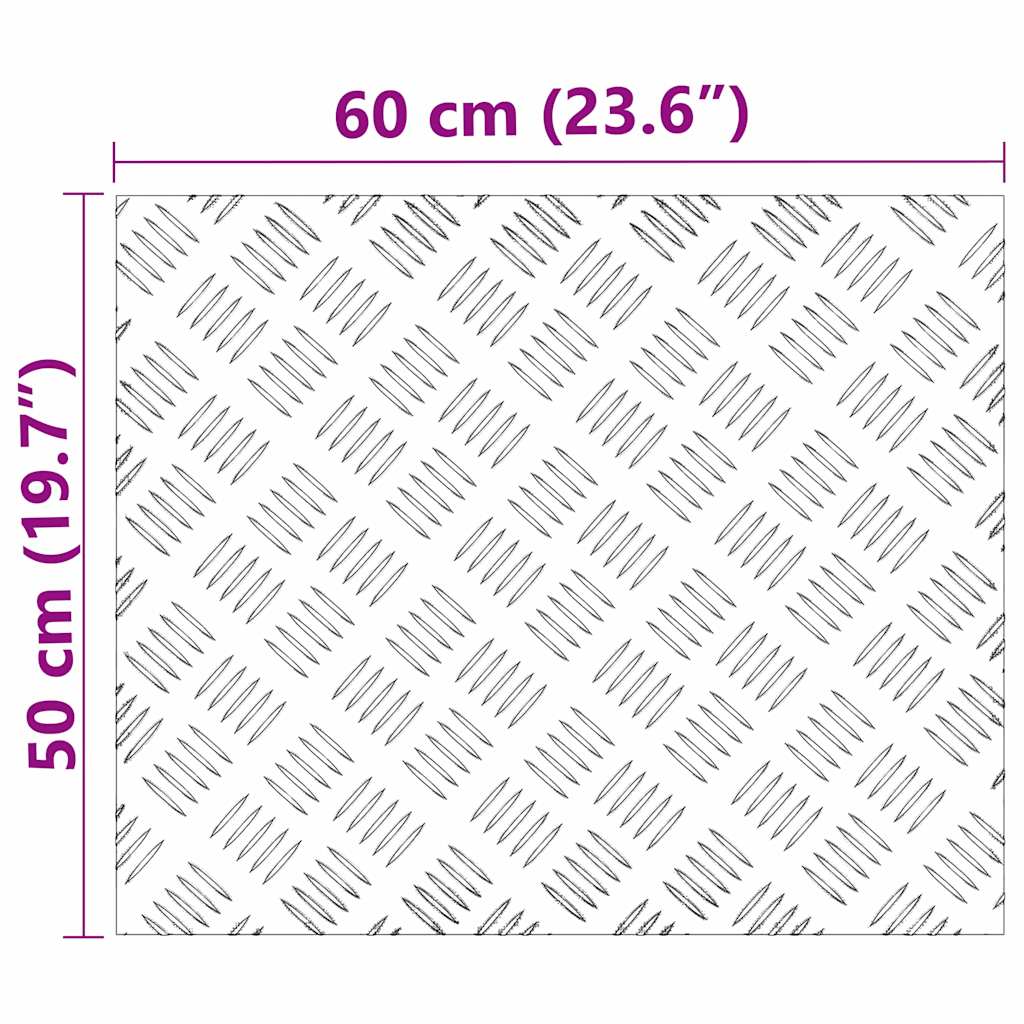 Trappe Tread 4 stk. 60 x 50 cm Sølv Aluminium Rektangulær