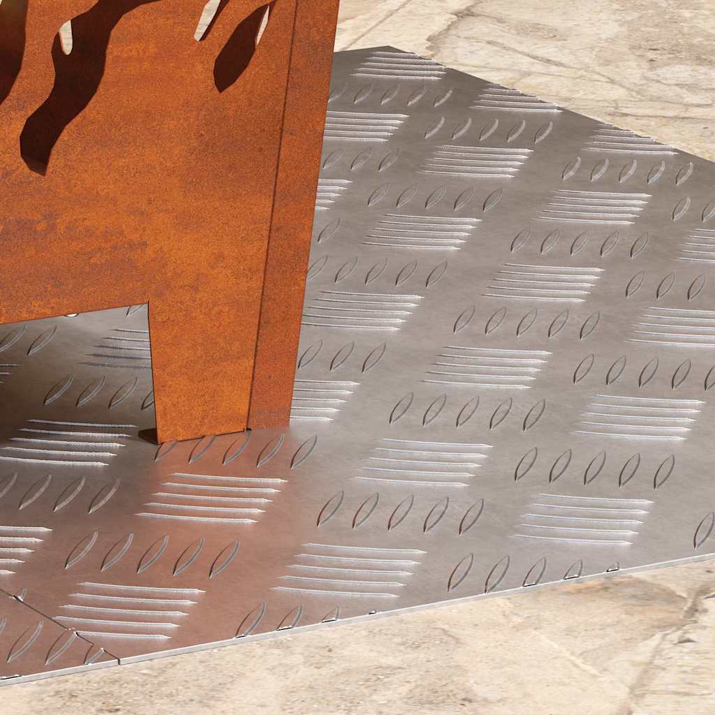 Trappe Tread 2 stk. 70 x 50 cm Sølv Aluminium Rektangulær