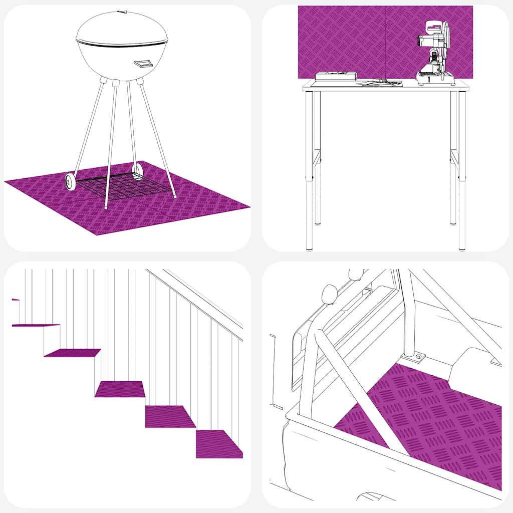 Trappe Tread 2 stk. 70 x 50 cm Sølv Aluminium Rektangulær