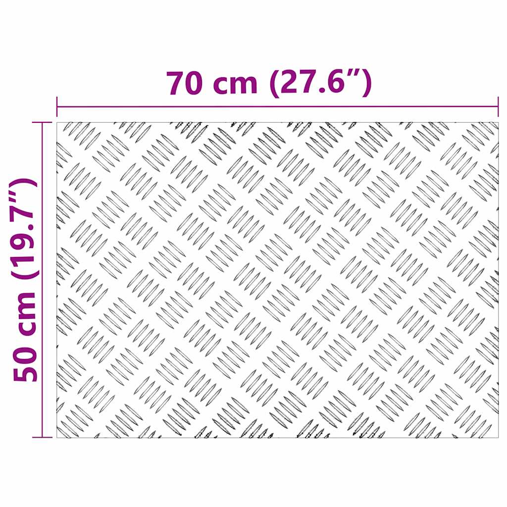 Trappe Tread 2 stk. 70 x 50 cm Sølv Aluminium Rektangulær