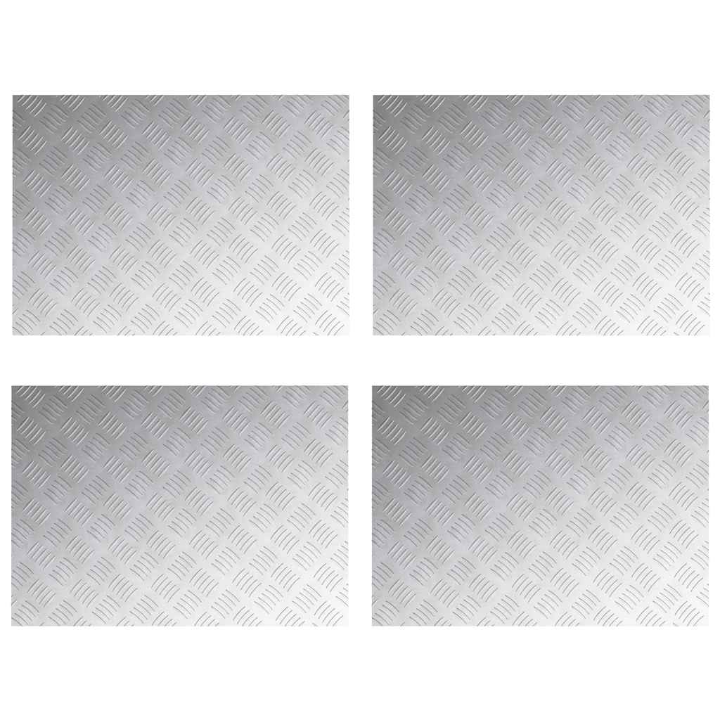 Trappe Tread 4 stk. 70 x 50 cm Sølv Aluminium Rektangulær