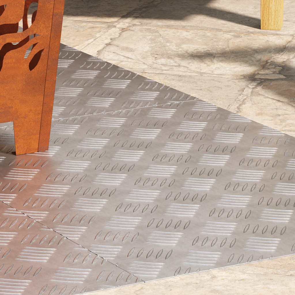Trappe Tread 4 stk. 70 x 50 cm Sølv Aluminium Rektangulær