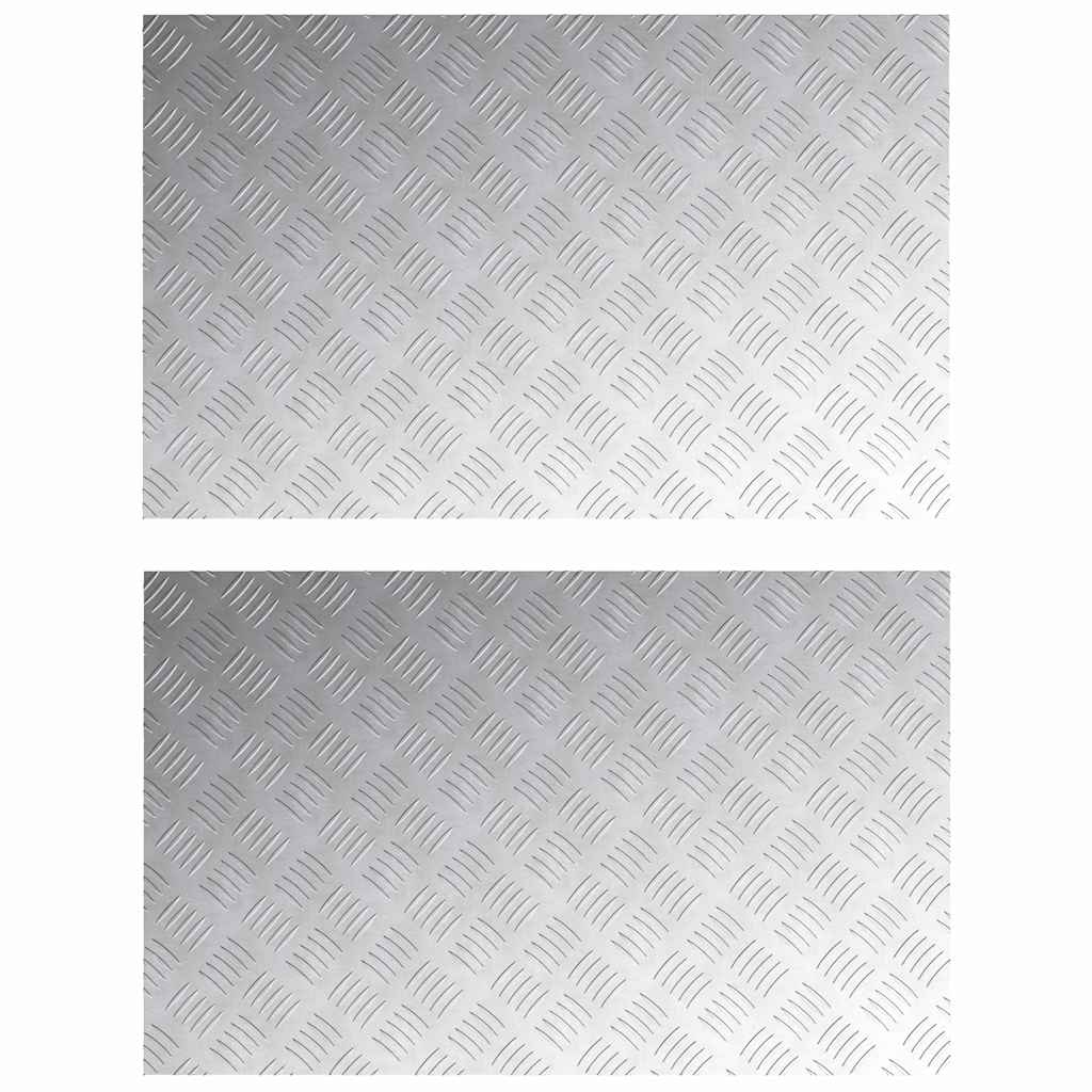 Trappe Tread 2 stk. 80 x 50 cm Sølv Aluminium Rektangulær