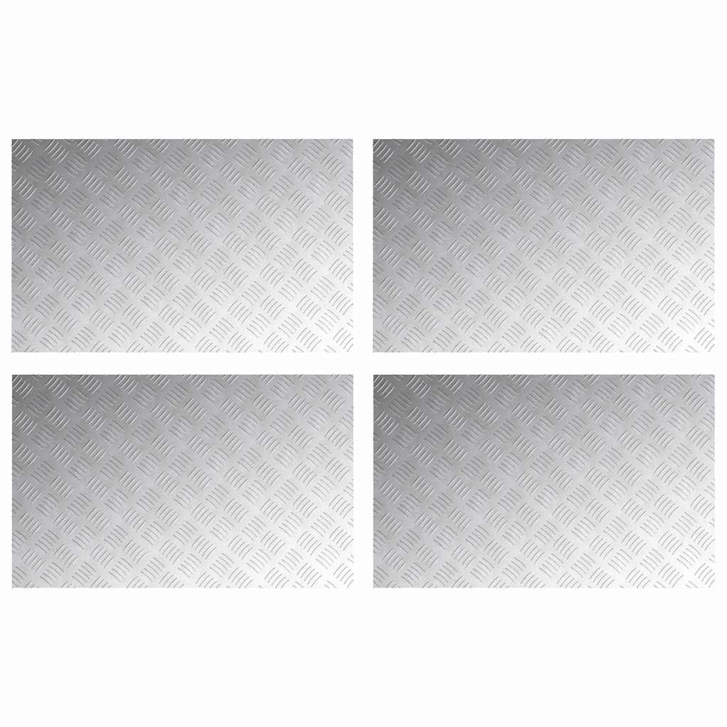 Trappe Tread 4 stk. 80 x 50 cm Sølv Aluminium Rektangulær