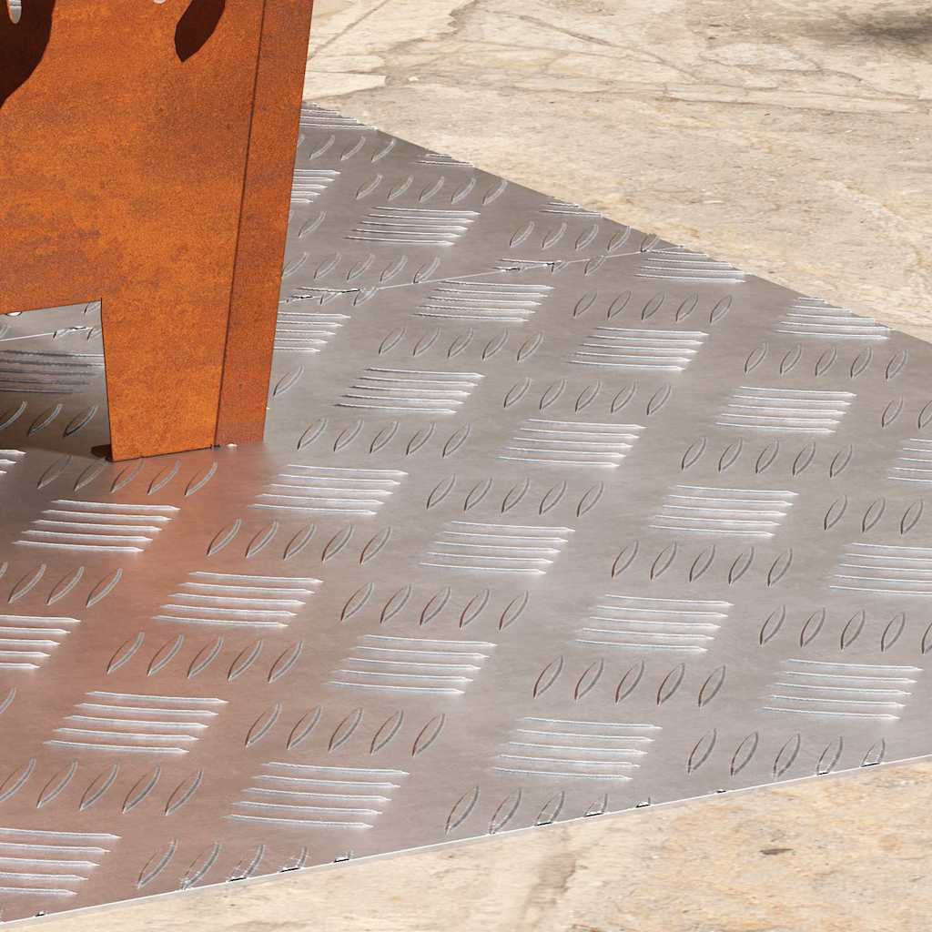Trappe Tread 2 stk. 80 x 50 cm Sølv Aluminium Rektangulær