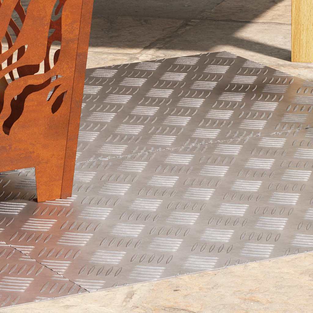 Trappe Tread 4 stk. 80 x 50 cm Sølv Aluminium Rektangulær