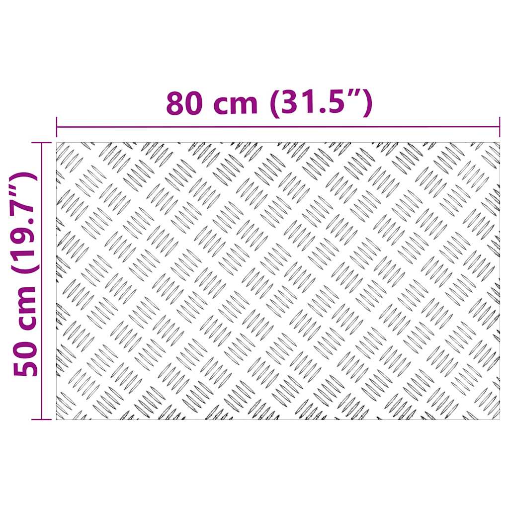 Trappe Tread 4 stk. 80 x 50 cm Sølv Aluminium Rektangulær