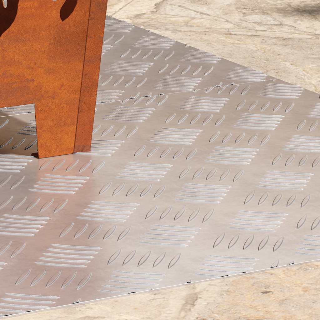 Trappe Tread 2 stk. 90 x 50 cm Sølv Aluminium Rektangulær