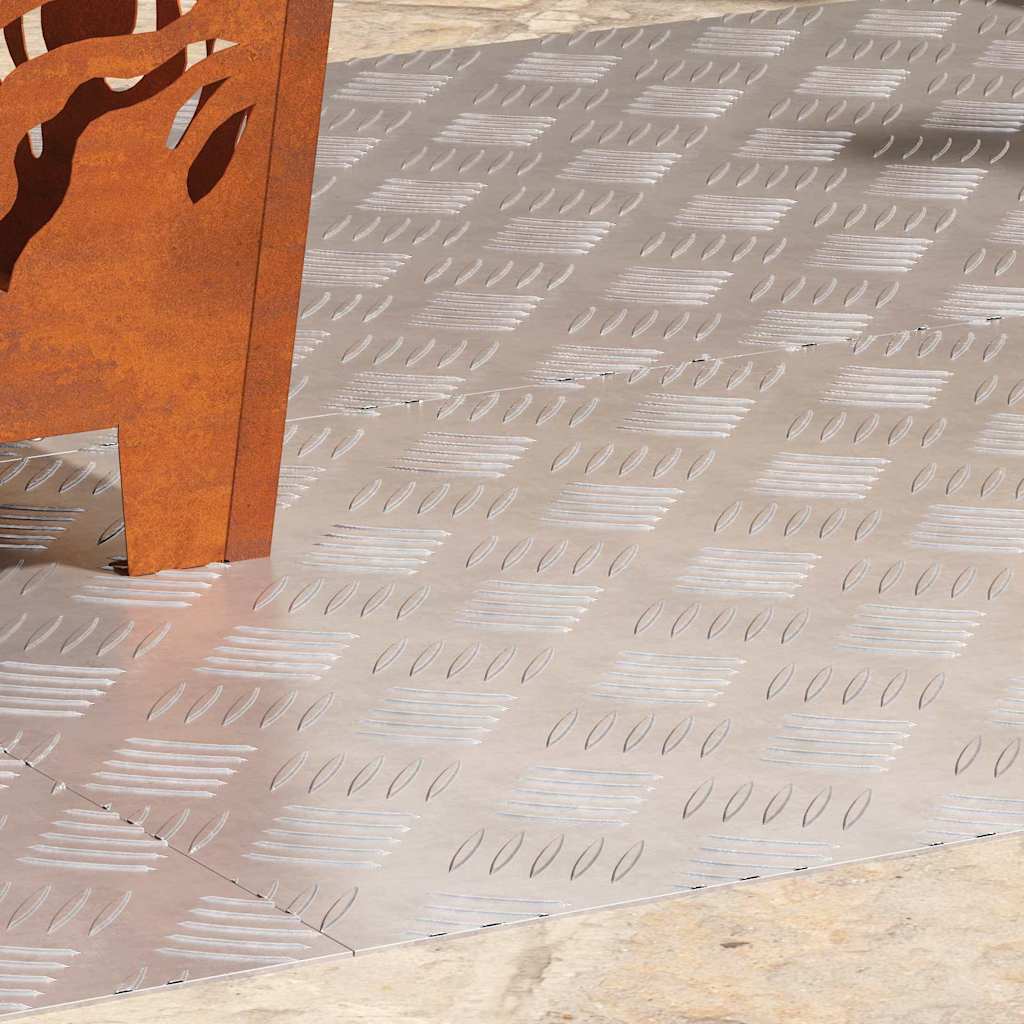 Trappe Tread 4 stk. 90 x 50 cm Sølv Aluminium Rektangulær
