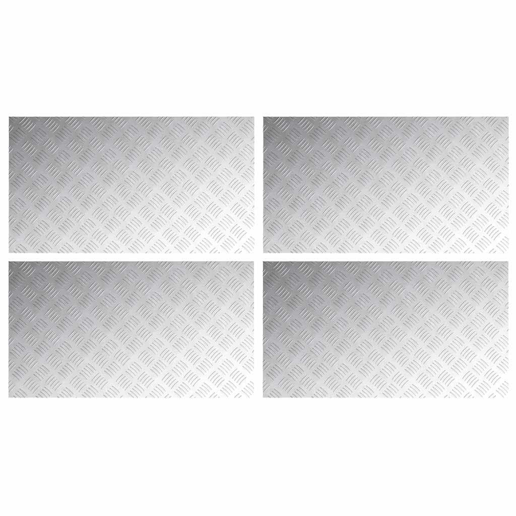Trappe Tread 4 stk. 90 x 50 cm Sølv Aluminium Rektangulær