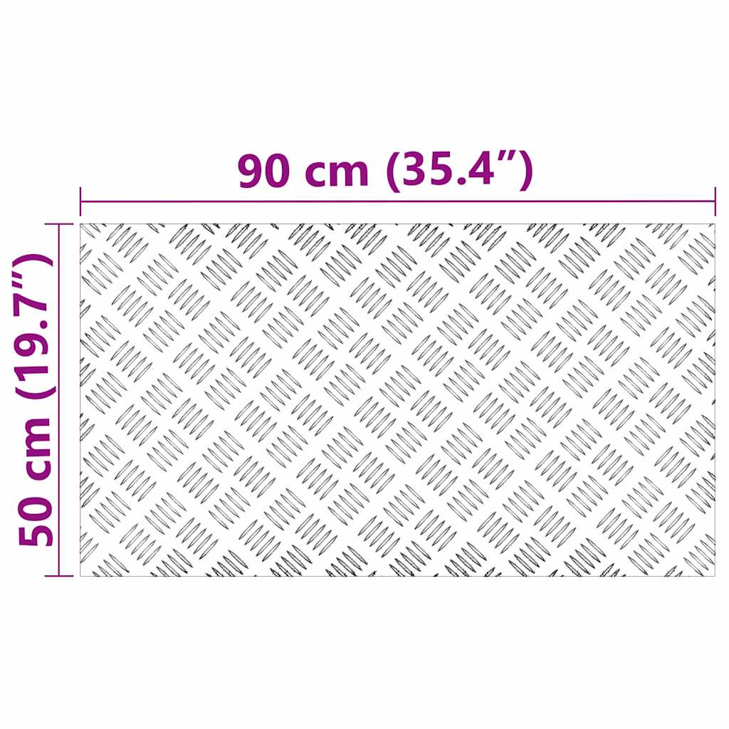 Trappe Tread 4 stk. 90 x 50 cm Sølv Aluminium Rektangulær