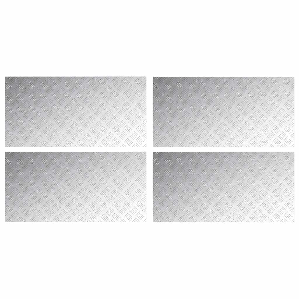 Trappe Tread 4 stk. 100 x 50 cm Sølv Aluminium Rektangulær