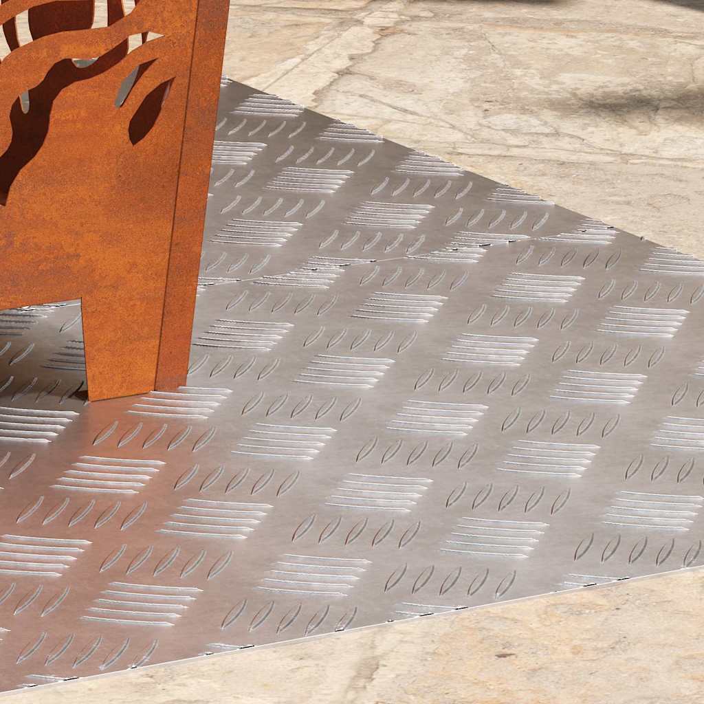 Trappe Tread 2 stk. 100 x 50 cm Sølv Aluminium Rektangulær