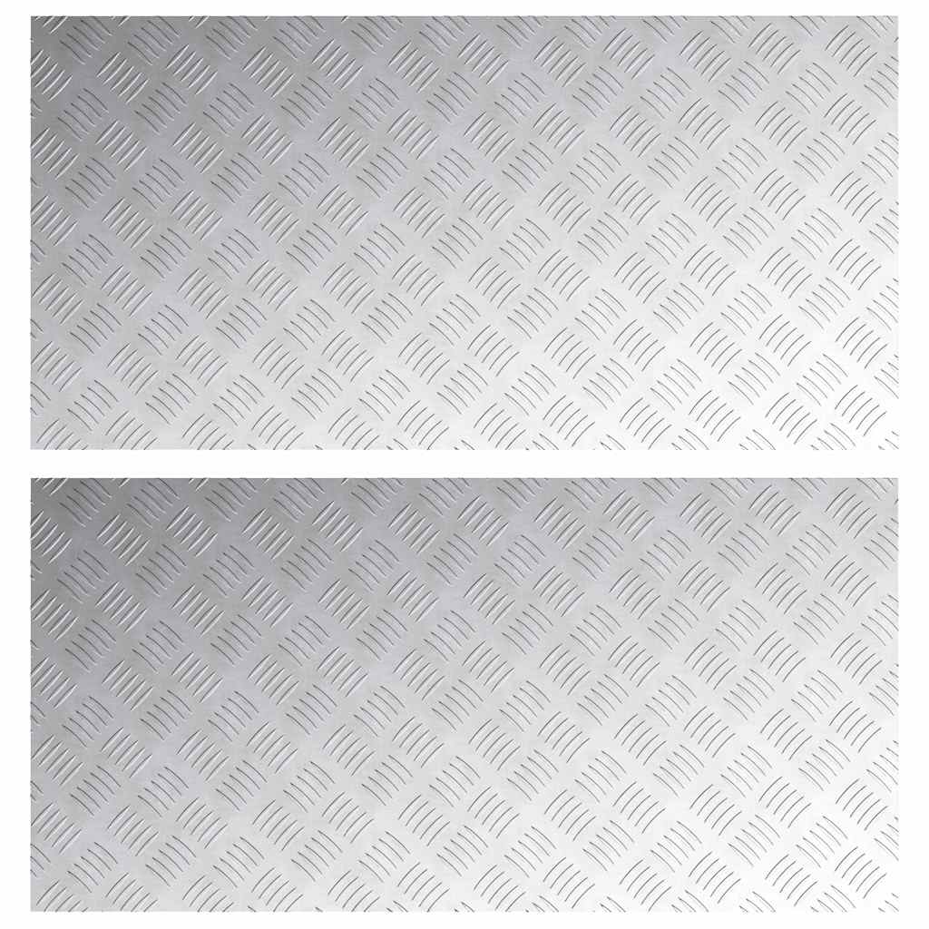 Trappe Tread 2 stk. 100 x 50 cm Sølv Aluminium Rektangulær