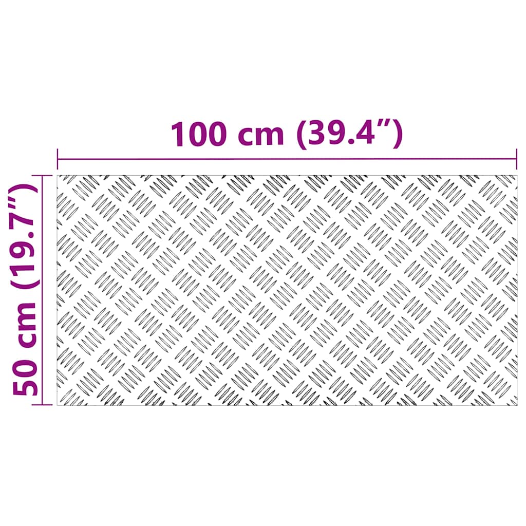 Trappe Tread 2 stk. 100 x 50 cm Sølv Aluminium Rektangulær