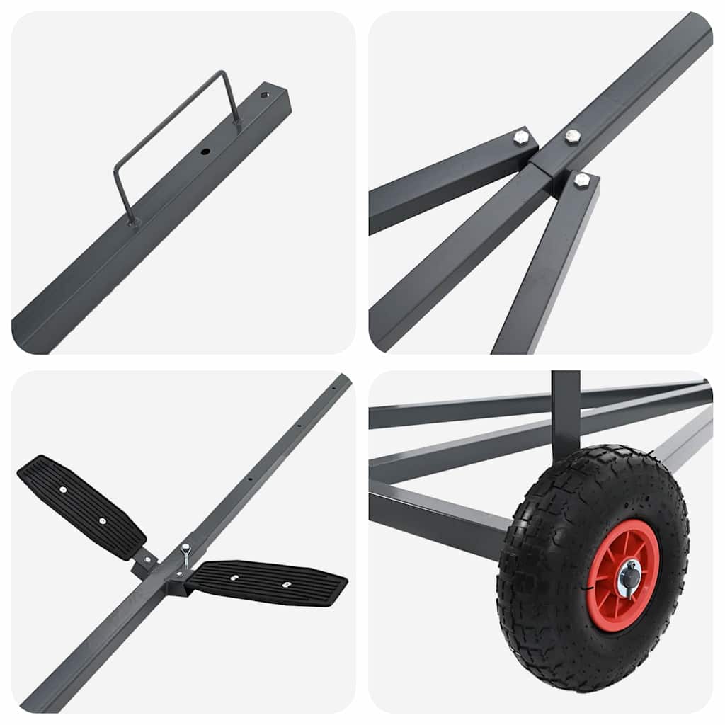 Bådtrailer 302 x 107 x 42 cm Sølv Stål