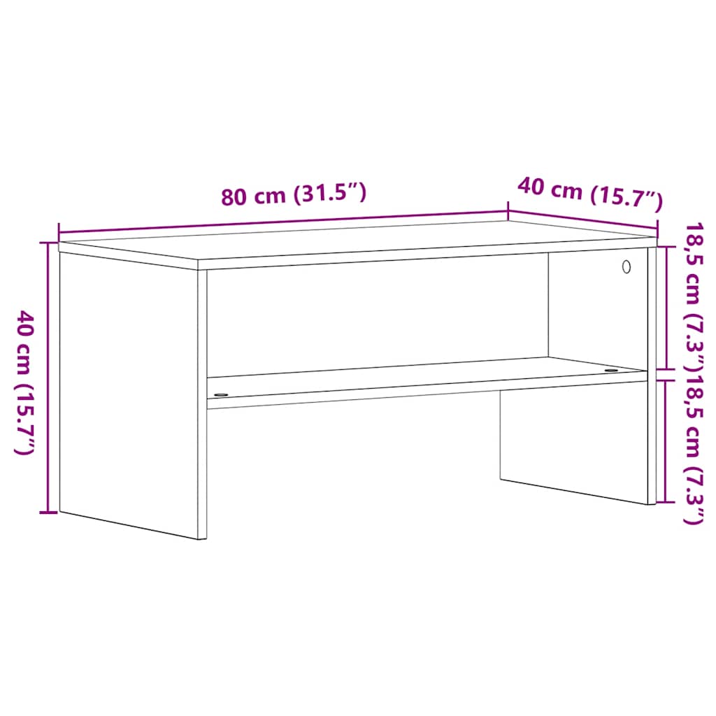 tv-bord 80x40x40 cm konstrueret træ sort egetræsfarve