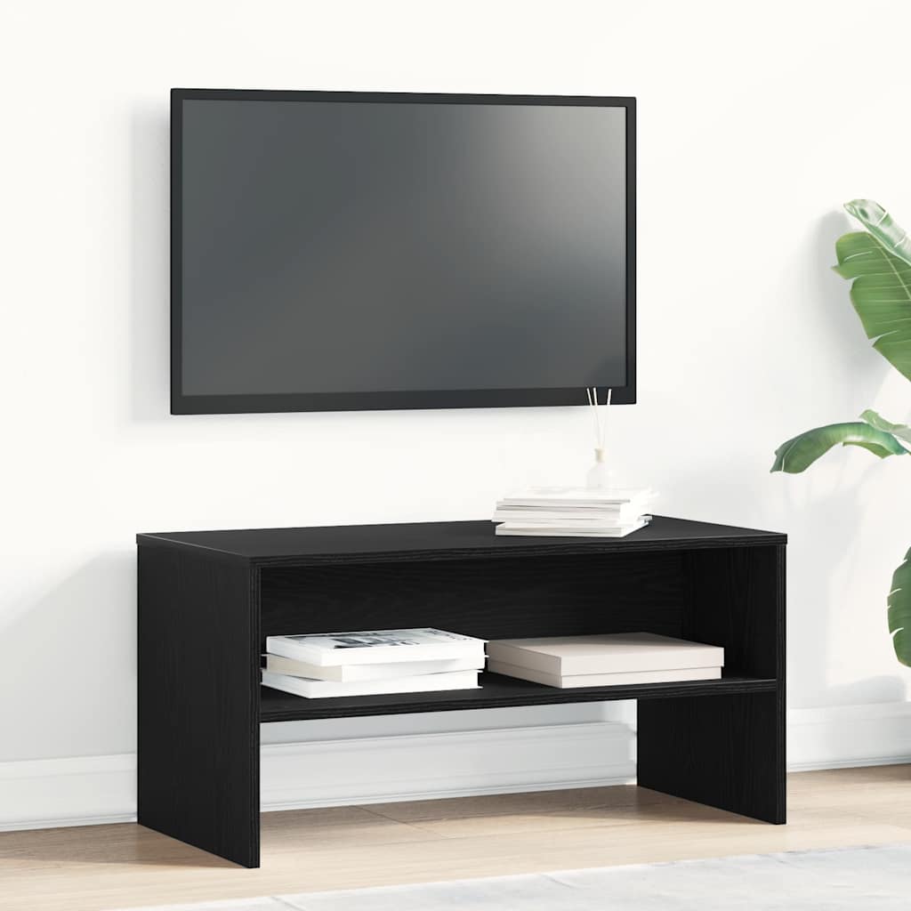 tv-bord 80x40x40 cm konstrueret træ sort egetræsfarve