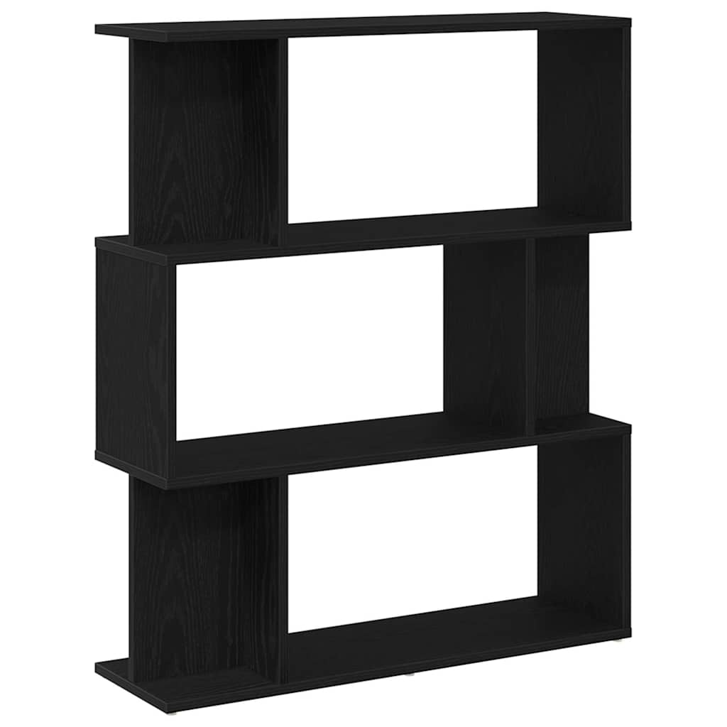 bogreol 80x24x96 cm konstrueret træ sort-eg