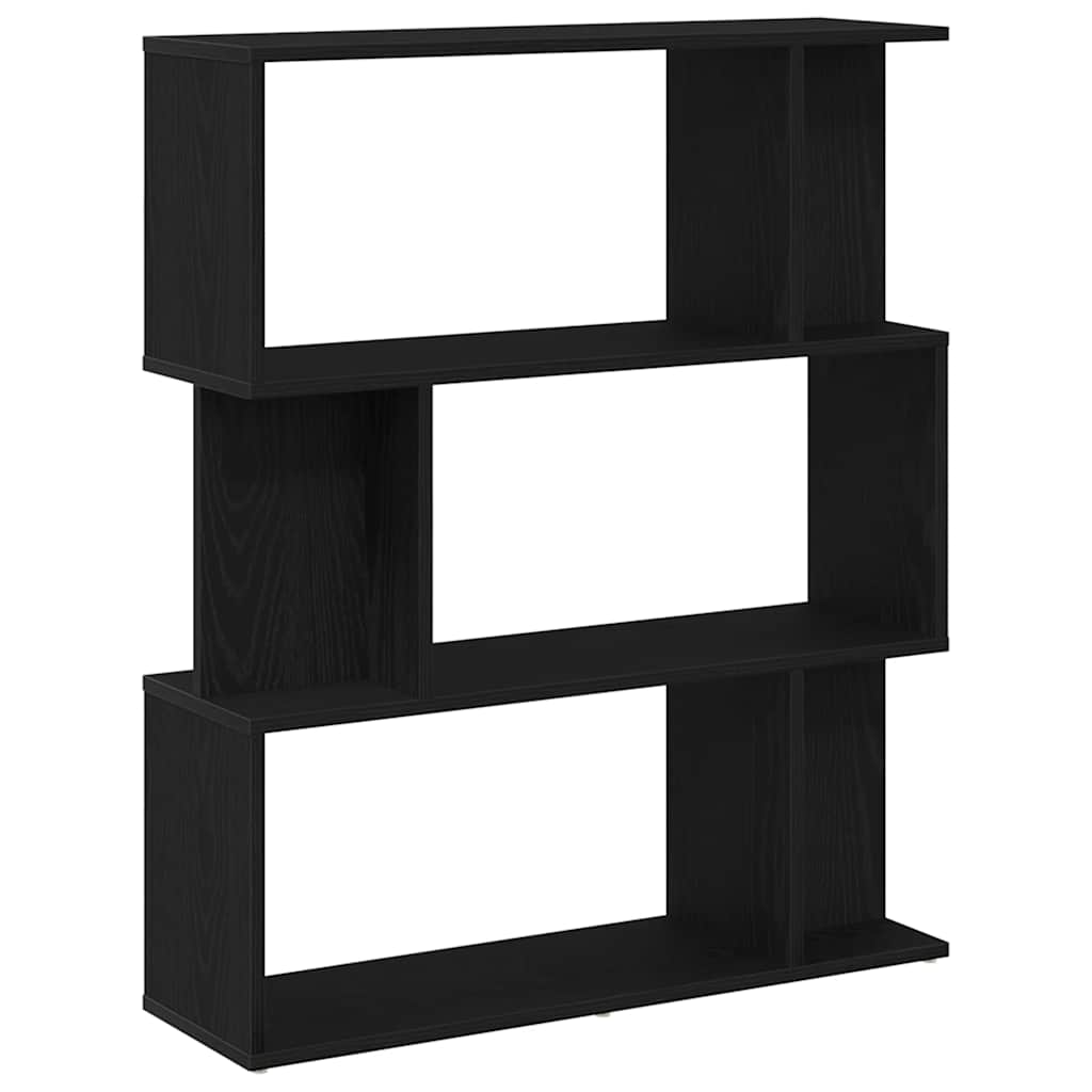 bogreol 80x24x96 cm konstrueret træ sort-eg