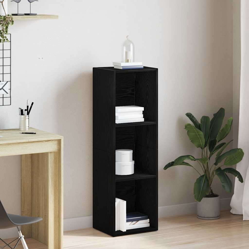 bogreol 36x30x114 cm konstrueret træ sort-eg