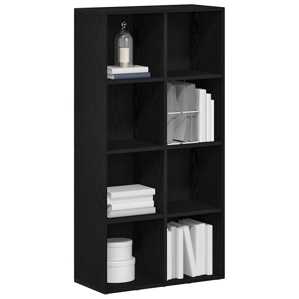 bogreol 66x30x130 cm konstrueret træ sort egetræsfarve