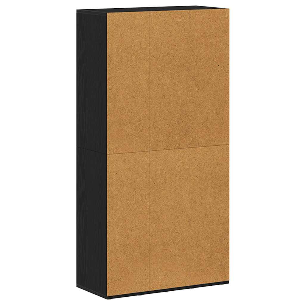 bogreol 66x30x130 cm konstrueret træ sort egetræsfarve
