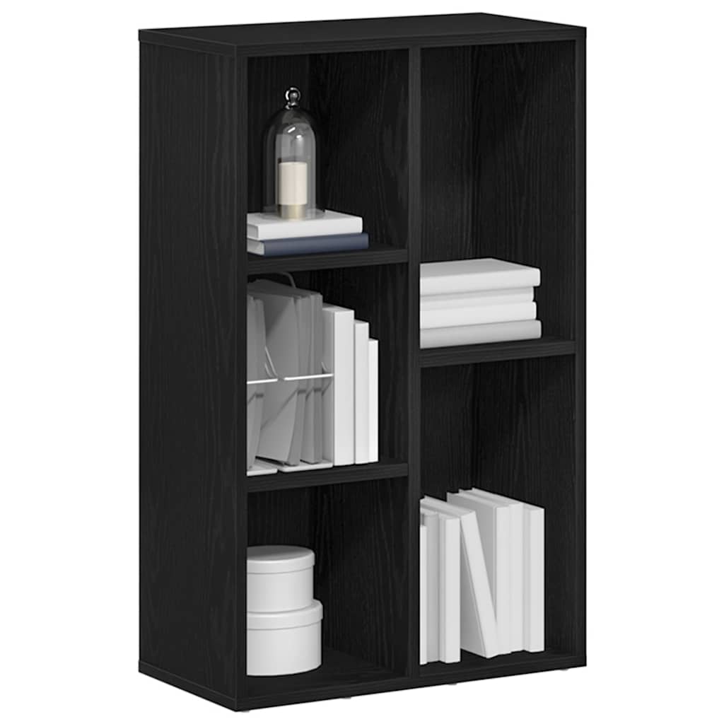 bogreol 50x25x80 cm konstrueret træ sort-eg
