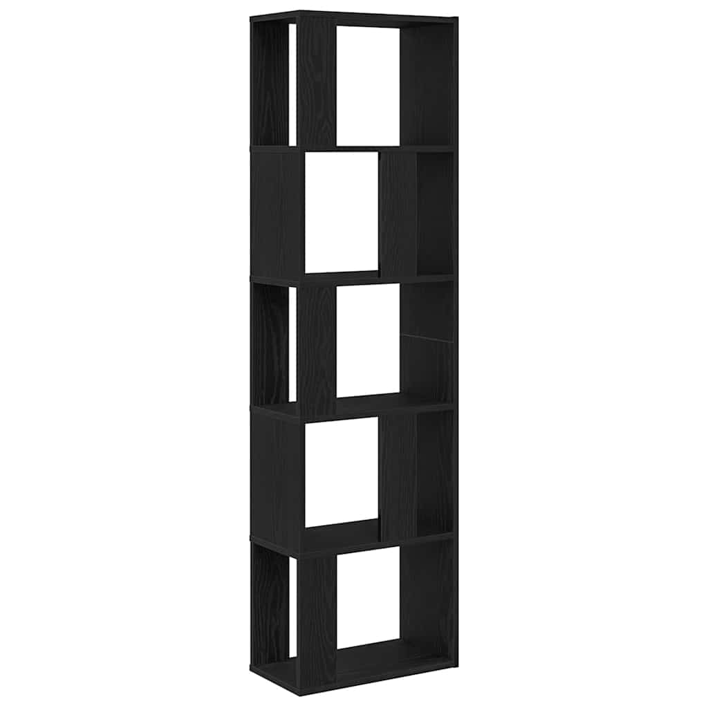 bogreol/rumdeler 45x24x159 cm konstrueret træ sort-eg