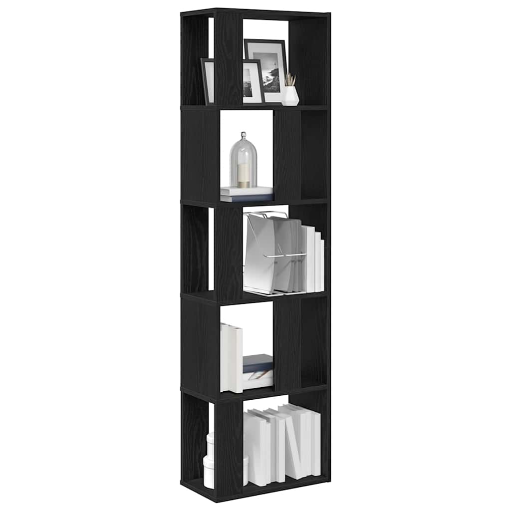 bogreol/rumdeler 45x24x159 cm konstrueret træ sort-eg