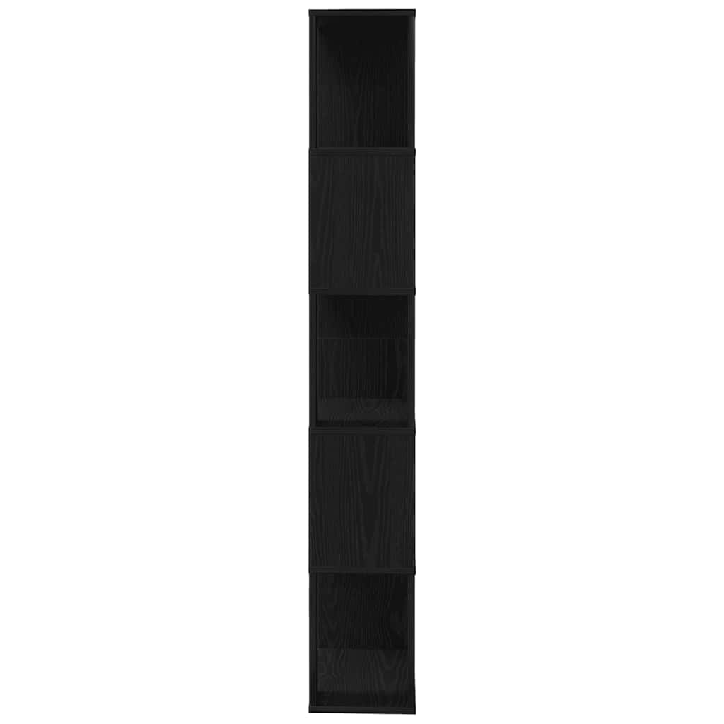 bogreol/rumdeler 45x24x159 cm konstrueret træ sort-eg