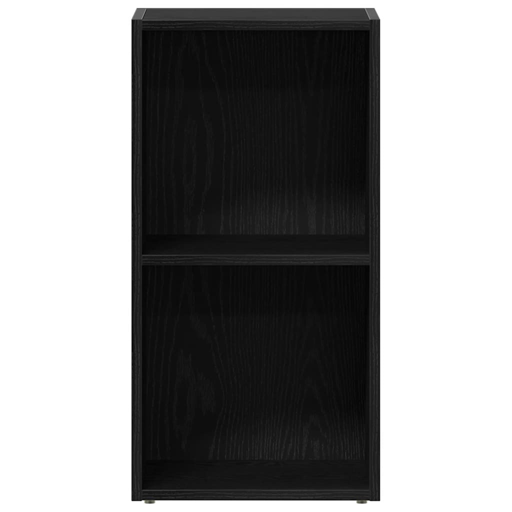 LP-opbevaringsboks 71x34x36 cm konstrueret træ sort-eg