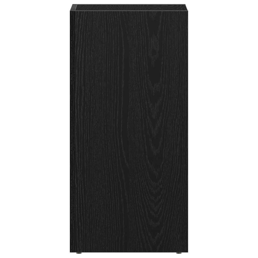 LP-opbevaringsboks 71x34x36 cm konstrueret træ sort-eg