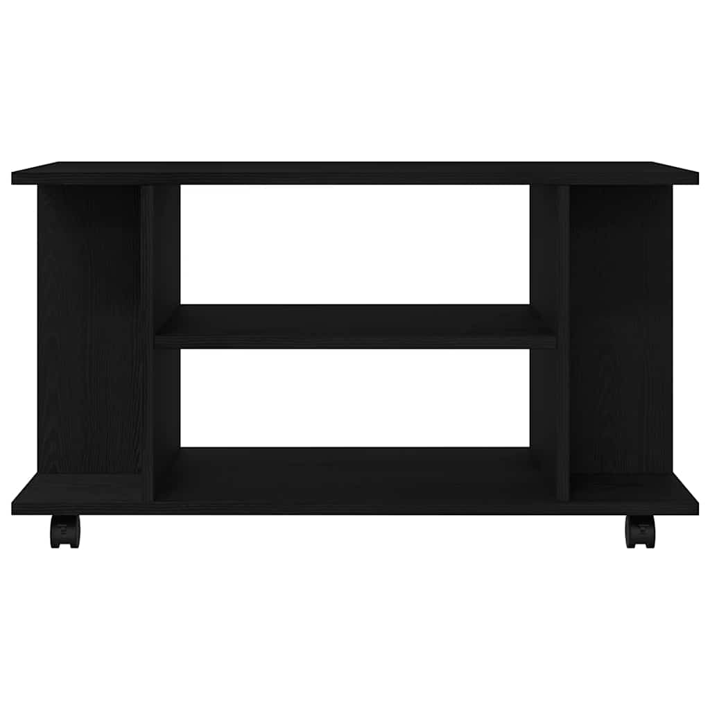 tv-skab med hjul 80x40x45 cm konstrueret træ sort-eg