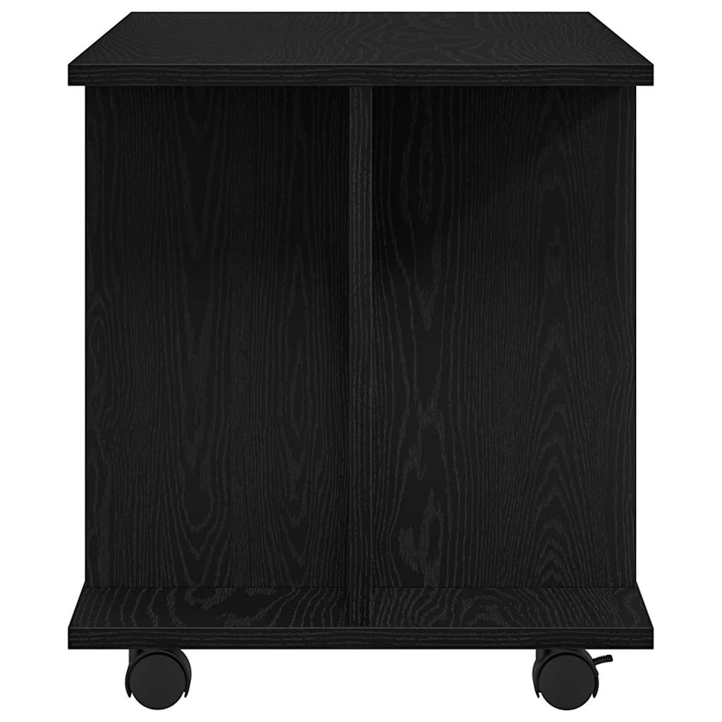 tv-skab med hjul 80x40x45 cm konstrueret træ sort-eg