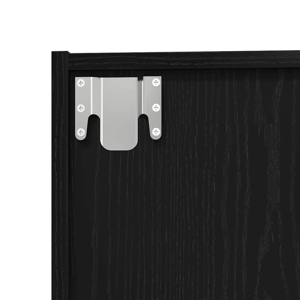Bogskab Vægmonteret Sort eg 143 x 30 x 36 cm Konstrueret træ