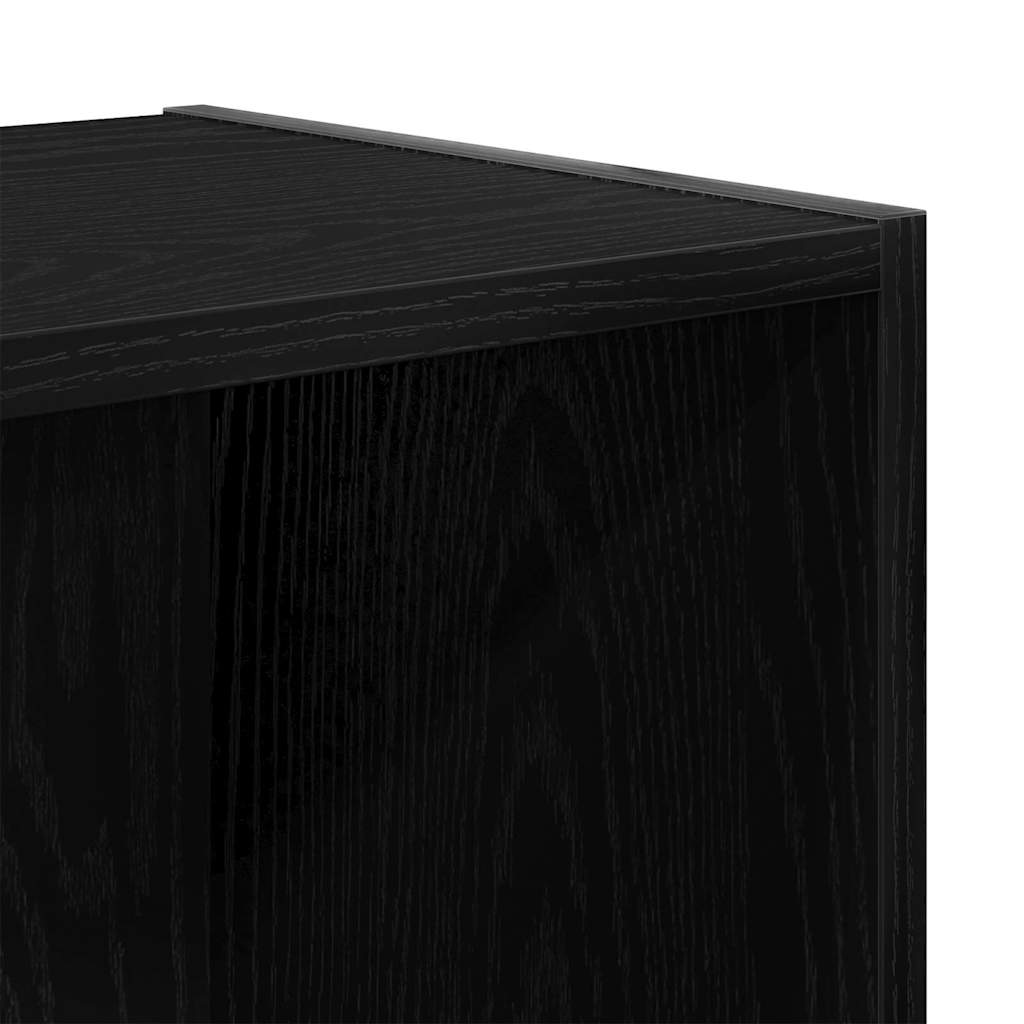 Bogskab Vægmonteret Sort eg 143 x 30 x 36 cm Konstrueret træ