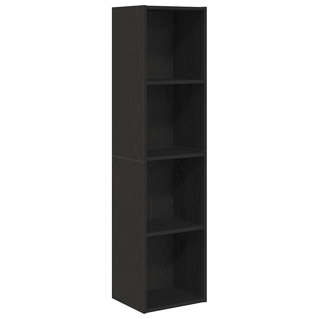 Bogskab Vægmonteret Sort eg 143 x 30 x 36 cm Konstrueret træ