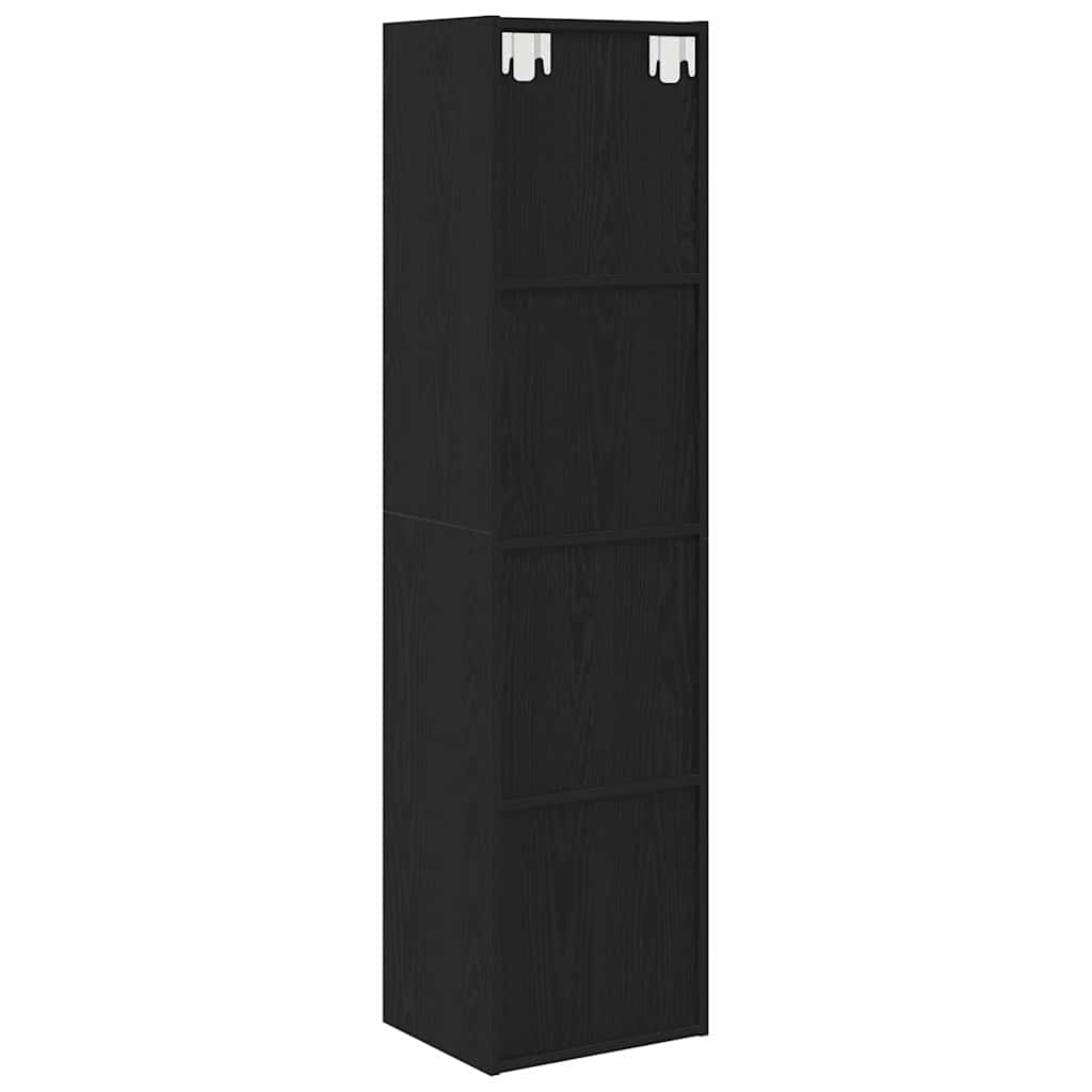 Bogskab Vægmonteret Sort eg 143 x 30 x 36 cm Konstrueret træ