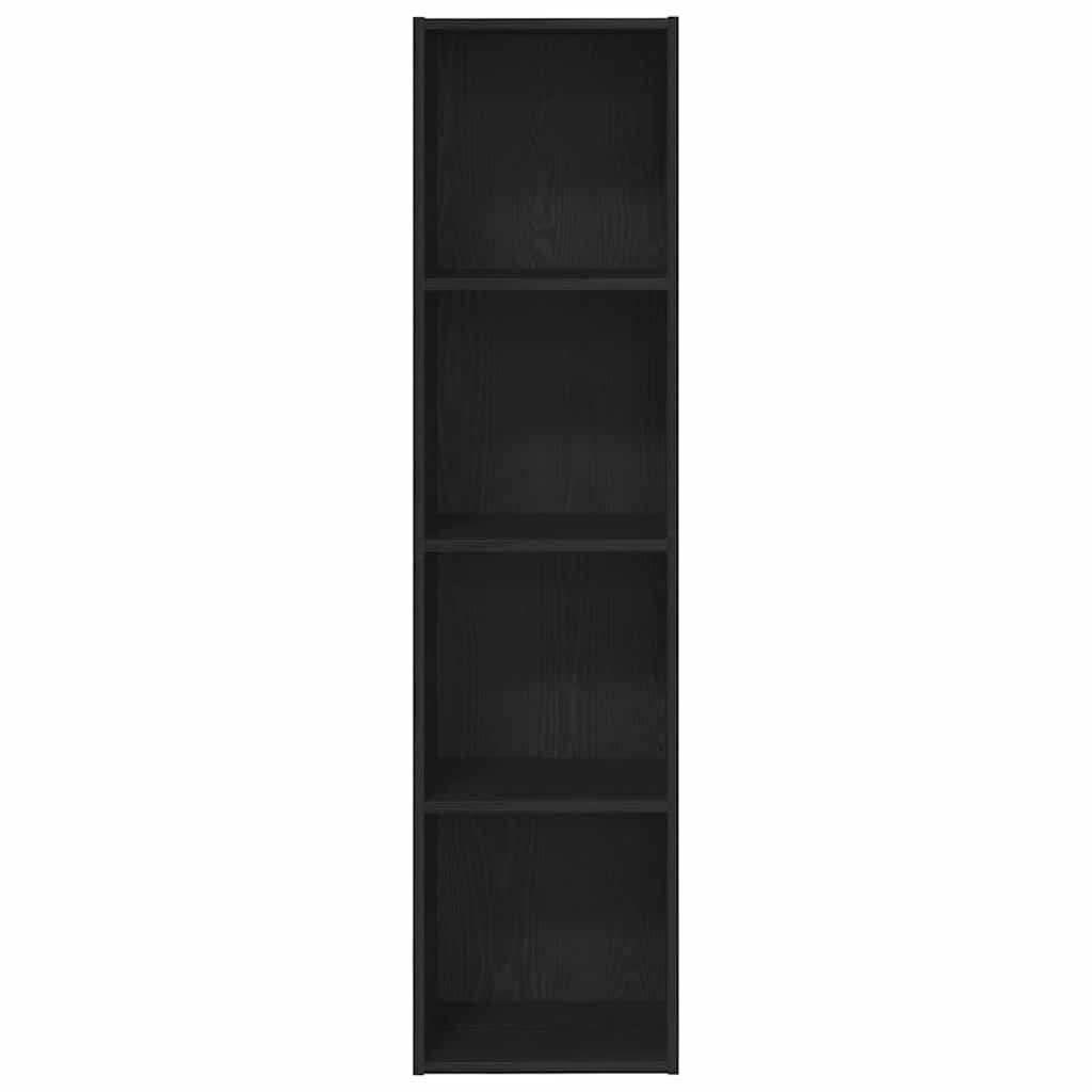 Bogskab Vægmonteret Sort eg 143 x 30 x 36 cm Konstrueret træ