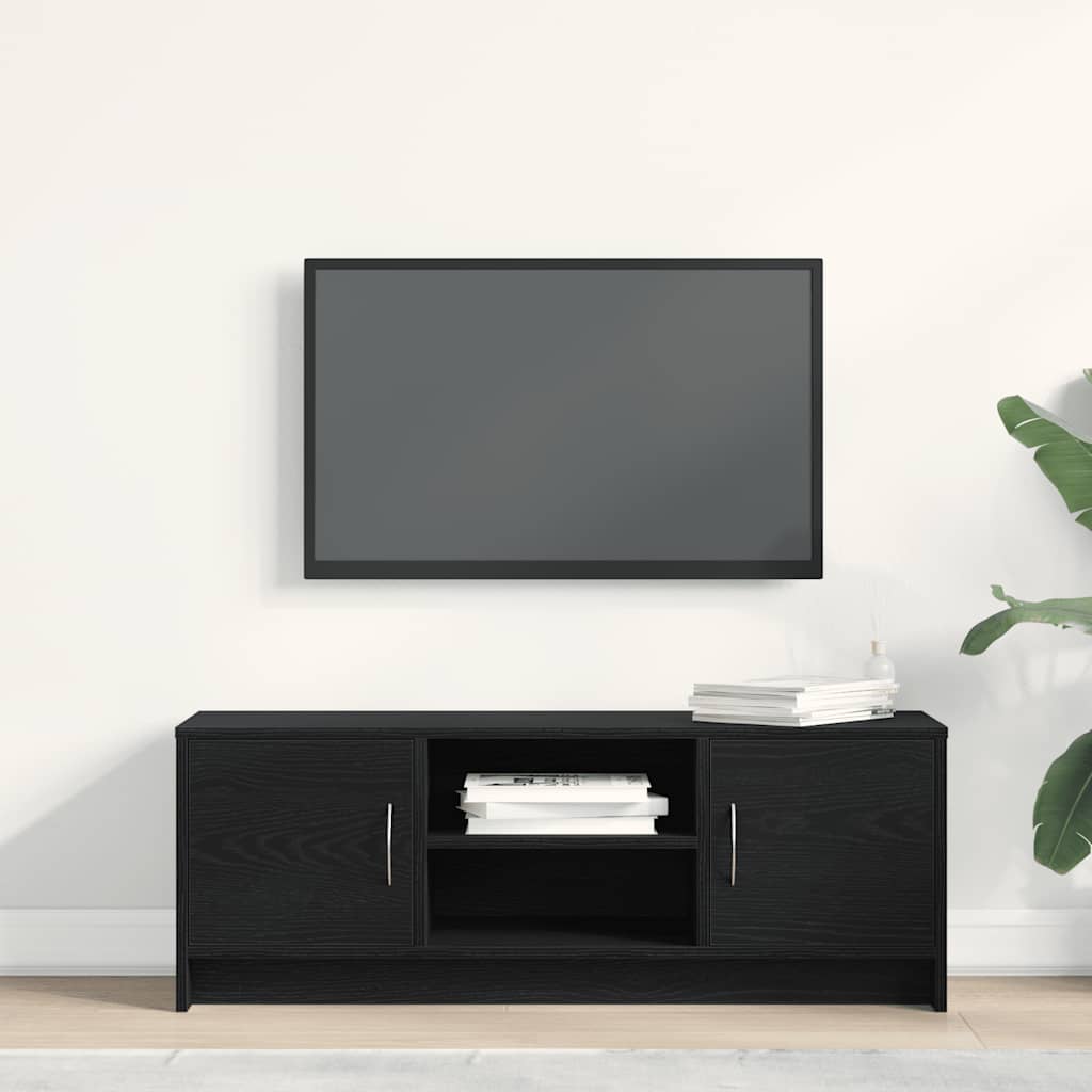 tv-bord 102x30x37,5 cm konstrueret træ sort egetræsfarve
