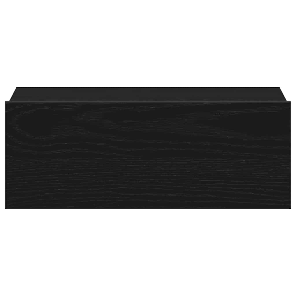 svævende natborde 2 stk. sort eg 40x32x15 cm konstrueret træ