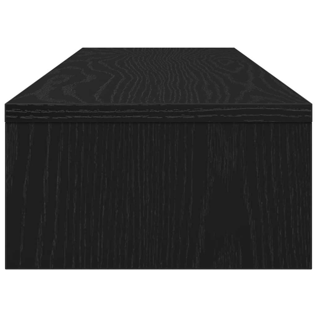 skærmstativ sort egetræ 100x24x13 cm konstrueret træ