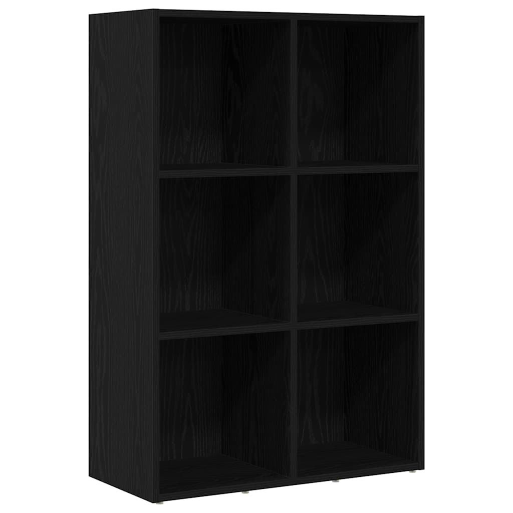 bogskab 66x30x98 cm konstrueret træ sort egetræsfarve
