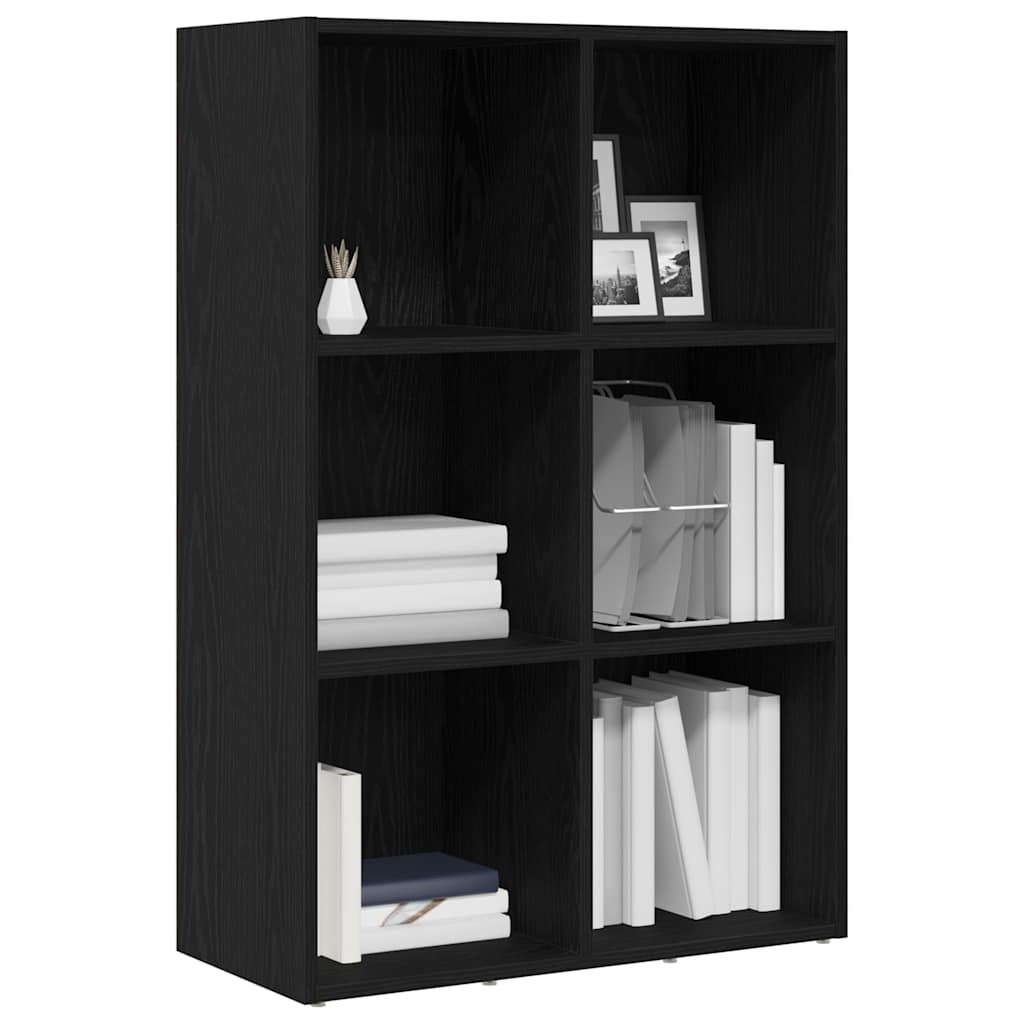 bogskab 66x30x98 cm konstrueret træ sort egetræsfarve