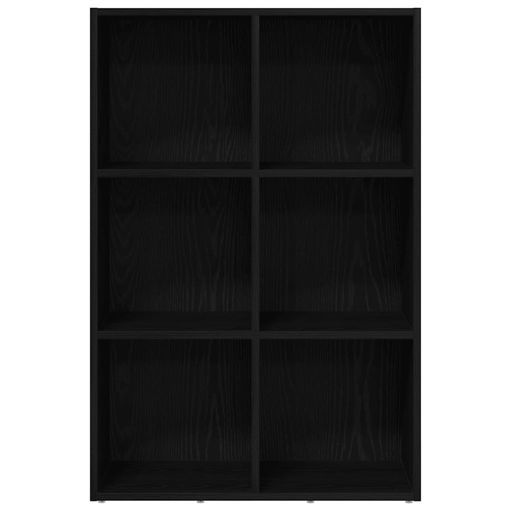 bogskab 66x30x98 cm konstrueret træ sort egetræsfarve