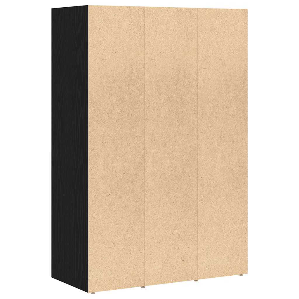 bogskab 66x30x98 cm konstrueret træ sort egetræsfarve