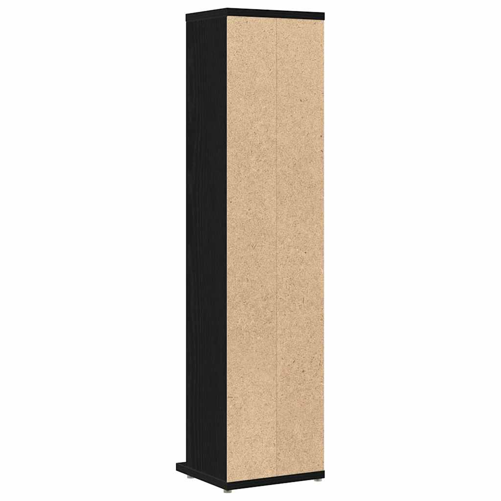 cd-reol 21x20x88 cm konstrueret træ sort-eg