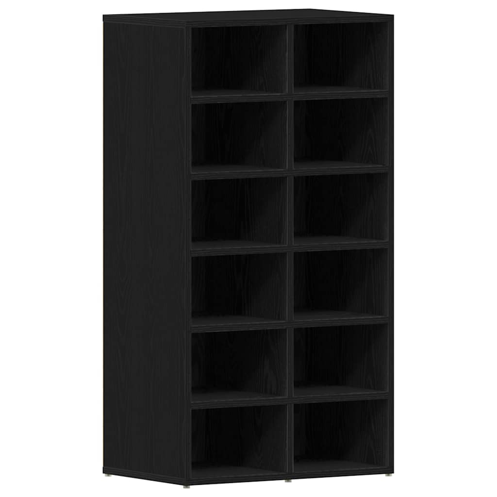 skoreol 54x34x100,5 cm konstrueret træ sort egetræsfarve