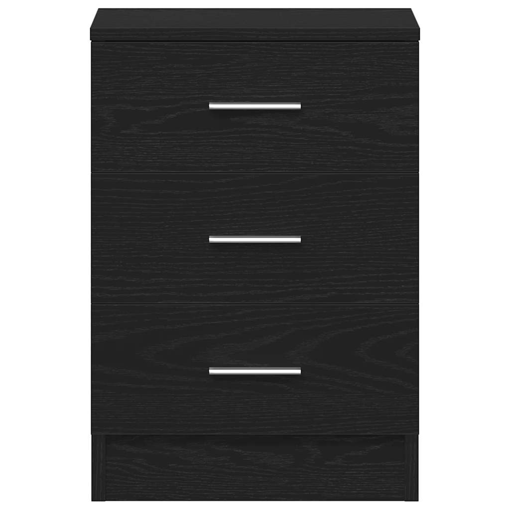 sengebord sort egetræ 38x35x55 cm konstrueret træ
